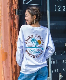 ハワイ&リゾートアロハハワイサークル刺繍ロングTシャツ