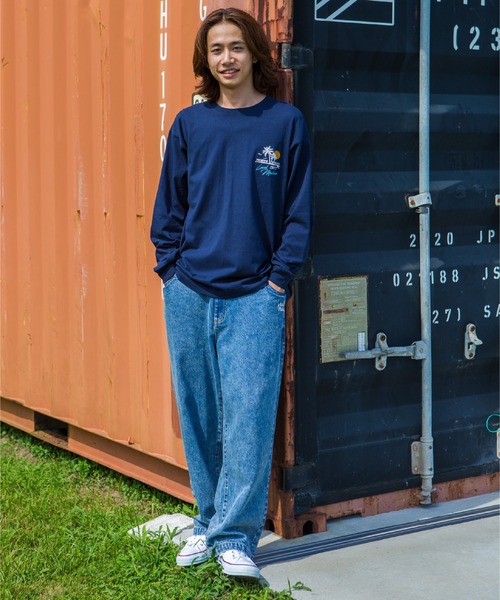 LOCALMOTION HAWAII（ローカルモーション　ハワイ）の「ハワイ＆ﾘｿﾞｰﾄｱﾛﾊﾊﾜｲｻｰｸﾙ刺繍ﾛﾝｸﾞTｼｬﾂ（Tシャツ/カットソー・メンズ・ネイビー/ホワイト・X-LARGE/SMALL/LARGE/MEDIUM）」の13枚目の写真