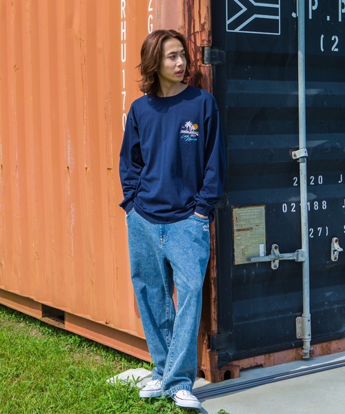 LOCALMOTION HAWAII（ローカルモーション　ハワイ）の「ハワイ＆ﾘｿﾞｰﾄｱﾛﾊﾊﾜｲｻｰｸﾙ刺繍ﾛﾝｸﾞTｼｬﾂ（Tシャツ/カットソー・メンズ・ネイビー/ホワイト・X-LARGE/SMALL/LARGE/MEDIUM）」の15枚目の写真