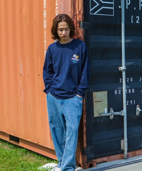 LOCALMOTION HAWAII（ローカルモーション　ハワイ）の「ハワイ＆ﾘｿﾞｰﾄｱﾛﾊﾊﾜｲｻｰｸﾙ刺繍ﾛﾝｸﾞTｼｬﾂ（Tシャツ/カットソー・メンズ・ネイビー/ホワイト・X-LARGE/SMALL/LARGE/MEDIUM）」の16枚目の写真