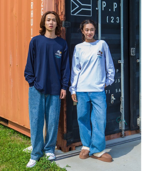 LOCALMOTION HAWAII（ローカルモーション　ハワイ）の「ハワイ＆ﾘｿﾞｰﾄｱﾛﾊﾊﾜｲｻｰｸﾙ刺繍ﾛﾝｸﾞTｼｬﾂ（Tシャツ/カットソー・メンズ・ネイビー/ホワイト・X-LARGE/SMALL/LARGE/MEDIUM）」の19枚目の写真