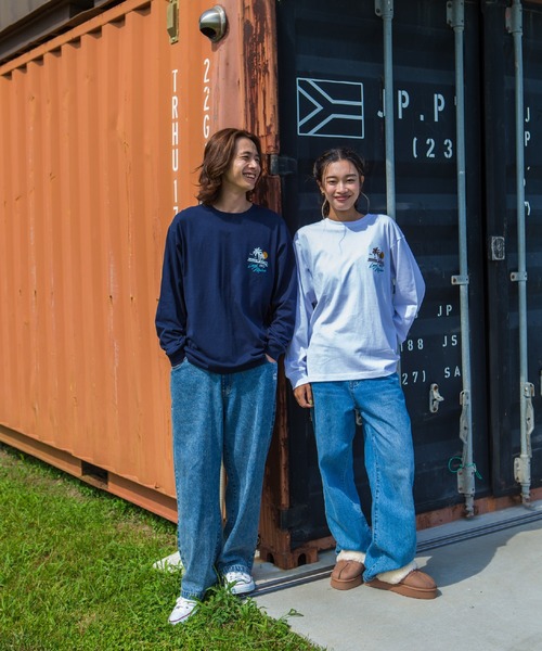 LOCALMOTION HAWAII（ローカルモーション　ハワイ）の「ハワイ＆ﾘｿﾞｰﾄｱﾛﾊﾊﾜｲｻｰｸﾙ刺繍ﾛﾝｸﾞTｼｬﾂ（Tシャツ/カットソー・メンズ・ネイビー/ホワイト・X-LARGE/SMALL/LARGE/MEDIUM）」の20枚目の写真