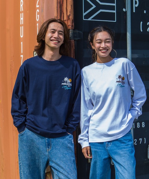LOCALMOTION HAWAII（ローカルモーション　ハワイ）の「ハワイ＆ﾘｿﾞｰﾄｱﾛﾊﾊﾜｲｻｰｸﾙ刺繍ﾛﾝｸﾞTｼｬﾂ（Tシャツ/カットソー・メンズ・ネイビー/ホワイト・X-LARGE/SMALL/LARGE/MEDIUM）」の21枚目の写真