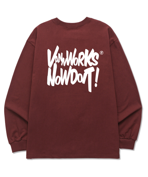 VANNWORKS(バンワークス)の「NOW DOIT ロングスリーブ (VLS0082) バーガンディ(Tシャツ/カットソー・レディース・その他・X-LARGE/XX-LARGE/SMALL/MEDIUM/LARGE)」の3枚目の写真
