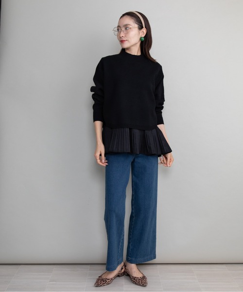 lodie(ロディ)の「ハイネックタートル×裾プリーツタンク【セットアイテム】(ニット/セーター・レディース・ベージュ/ブラック・FREE)」の3枚目の写真