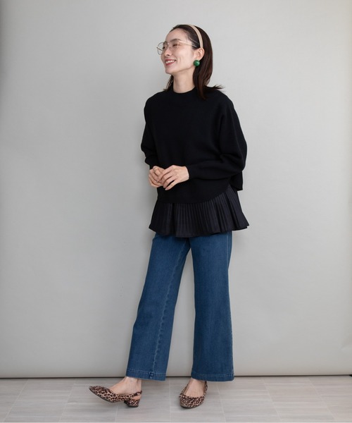 lodie(ロディ)の「ハイネックタートル×裾プリーツタンク【セットアイテム】(ニット/セーター・レディース・ベージュ/ブラック・FREE)」の9枚目の写真