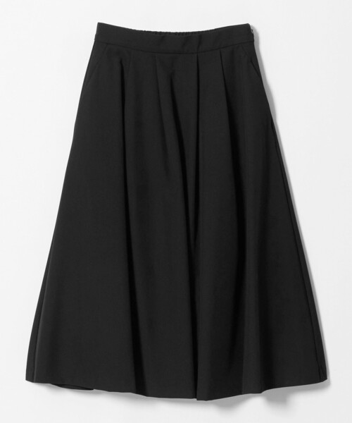 A DAY IN THE LIFE UNITED ARROWS（アデイインザライフユナイテッドアローズ）の「ツイル タックフレアスカート ‐ウォッシャブル‐＜A DAY IN THE LIFE＞（スカート・レディース・ブラック/ダークブラウン・38/36）」の2枚目の写真