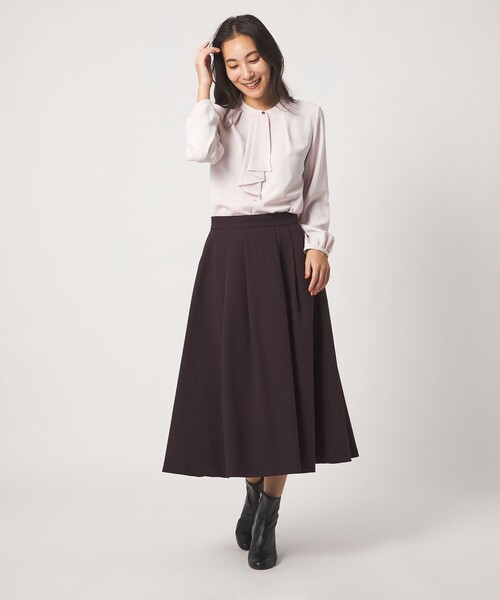 A DAY IN THE LIFE UNITED ARROWS（アデイインザライフユナイテッドアローズ）の「ツイル タックフレアスカート ‐ウォッシャブル‐＜A DAY IN THE LIFE＞（スカート・レディース・ブラック/ダークブラウン・38/36）」の13枚目の写真