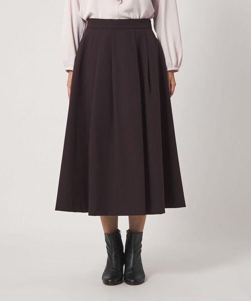 A DAY IN THE LIFE UNITED ARROWS（アデイインザライフユナイテッドアローズ）の「ツイル タックフレアスカート ‐ウォッシャブル‐＜A DAY IN THE LIFE＞（スカート・レディース・ブラック/ダークブラウン・38/36）」の14枚目の写真
