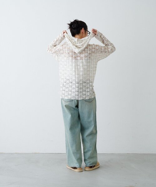 CIAOPANIC TYPY（チャオパニックティピー）の「∴チェックプリントレースフーディー（Tシャツ/カットソー・レディース・ブラウン/グレー/アイボリー・ONE SIZE）」の11枚目の写真