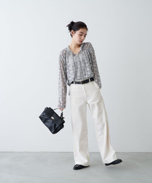 CIAOPANIC TYPY（チャオパニックティピー）の「∴チェックプリントレースフーディー（Tシャツ/カットソー・レディース・ブラウン/グレー/アイボリー・ONE SIZE）」の17枚目の写真