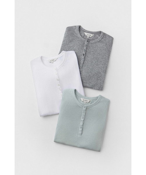 KUME(クメ)の「ヘンリーネック サイドスリットトップス、ミント(Tシャツ/カットソー・レディース・その他・MEDIUM/SMALL)」の3枚目の写真