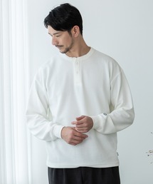 【DISCUS ATHLETIC】ワッフルヘンリーネック長袖Tシャツ