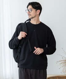 【DISCUS ATHLETIC】ワッフルヘンリーネック長袖Tシャツ