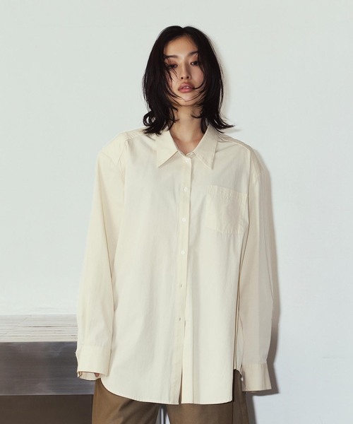 Knuth Marf（クヌースマーフ）の「Knuth Marf / クヌースマーフ label over shirt（シャツ/ブラウス・レディース・ブラック/イエロー・FREE）」の2枚目の写真