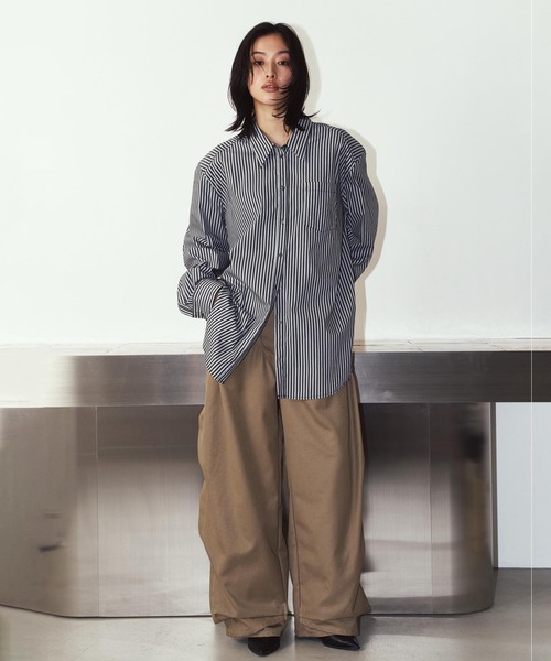 Knuth Marf（クヌースマーフ）の「Knuth Marf / クヌースマーフ label over shirt（シャツ/ブラウス・レディース・ブラック/イエロー・FREE）」の11枚目の写真