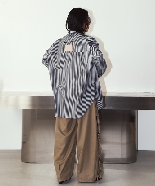 Knuth Marf（クヌースマーフ）の「Knuth Marf / クヌースマーフ label over shirt（シャツ/ブラウス・レディース・ブラック/イエロー・FREE）」の9枚目の写真