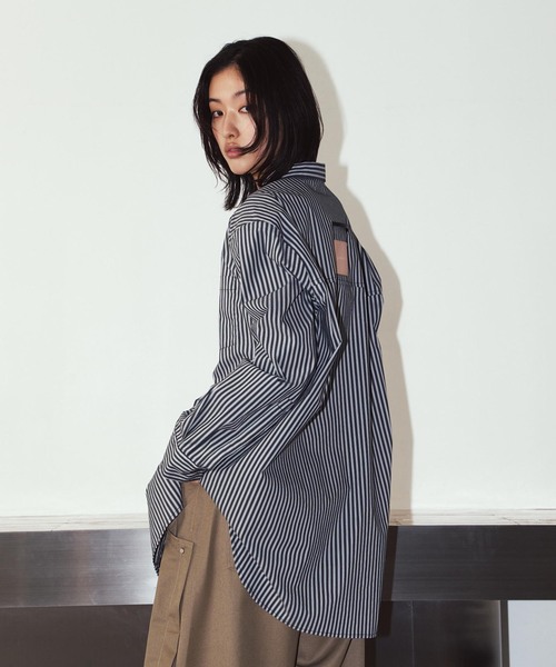 Knuth Marf（クヌースマーフ）の「Knuth Marf / クヌースマーフ label over shirt（シャツ/ブラウス・レディース・ブラック/イエロー・FREE）」の7枚目の写真