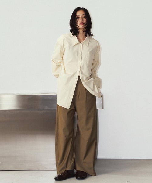Knuth Marf（クヌースマーフ）の「Knuth Marf / クヌースマーフ label over shirt（シャツ/ブラウス・レディース・ブラック/イエロー・FREE）」の4枚目の写真