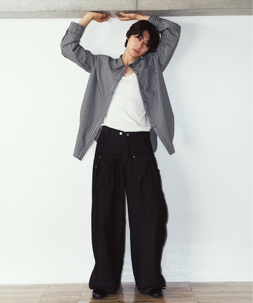 Knuth Marf（クヌースマーフ）の「Knuth Marf / クヌースマーフ label over shirt（シャツ/ブラウス・レディース・ブラック/イエロー・FREE）」の21枚目の写真