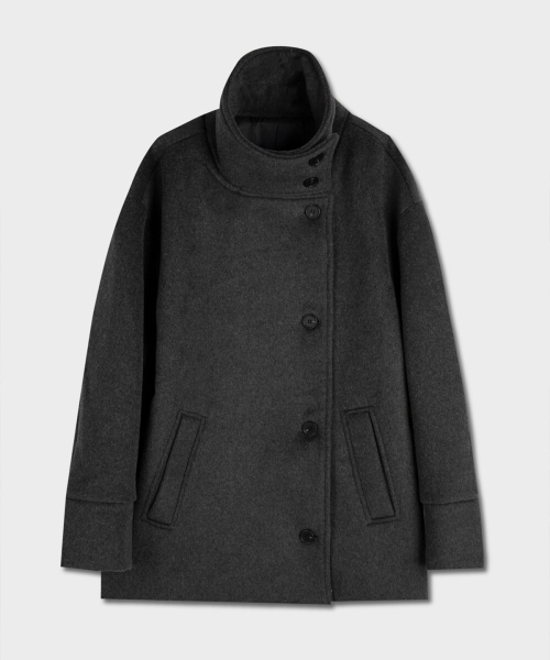 DIMANCHE(ディマンシュ)の「Double Breasted Coat (grey)(チェスターコート・レディース・その他・FREE)」の2枚目の写真