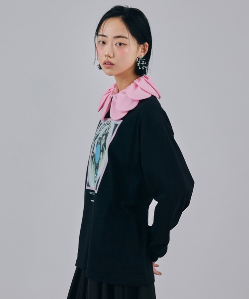 NON TOKYO(ノントーキョー)の「PRINT L/S T-SHIRT(FROG)(Tシャツ/カットソー・レディース・ネイビー/グリーン/ブラック・2/1)」の5枚目の写真