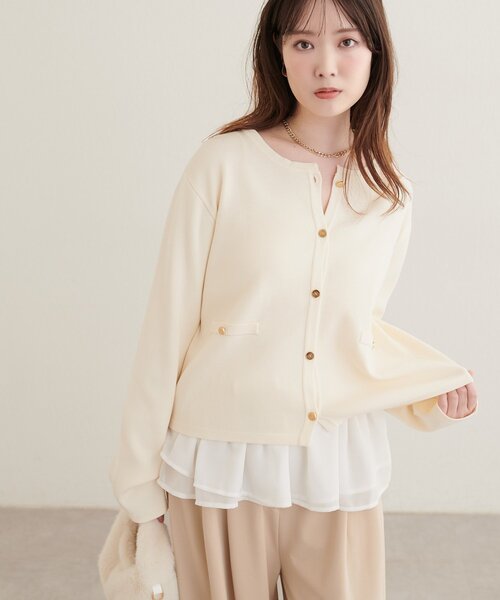 natural couture(ナチュラルクチュール)の「カップ付きペプラムインナー(キャミソール・レディース・ホワイト系その他/アイボリー/ブラック・FREE)」の5枚目の写真
