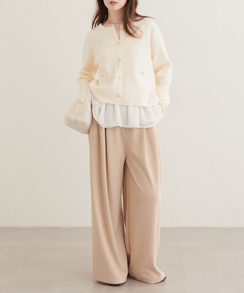natural couture(ナチュラルクチュール)の「カップ付きペプラムインナー(キャミソール・レディース・ホワイト系その他/アイボリー/ブラック・FREE)」の6枚目の写真