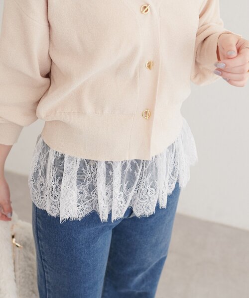 natural couture(ナチュラルクチュール)の「カップ付きペプラムインナー(キャミソール・レディース・ホワイト系その他/アイボリー/ブラック・FREE)」の20枚目の写真