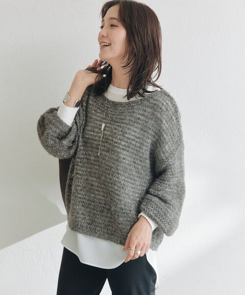 RIVE DROITE(リヴドロワ)の「ラメリリヤーンルーズニット(秋服/冬服)(ニット/セーター・レディース・ブルー/ベージュ/グレー・FREE)」の20枚目の写真