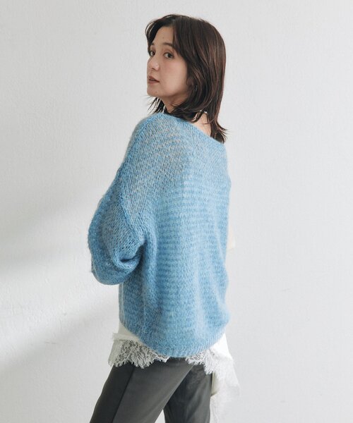 RIVE DROITE(リヴドロワ)の「ラメリリヤーンルーズニット(秋服/冬服)(ニット/セーター・レディース・ブルー/ベージュ/グレー・FREE)」の16枚目の写真
