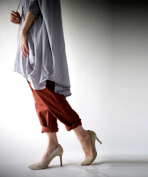 antiqua（アンティカ）の「タックパンツ（その他パンツ・レディース・ブラック/カーキ/レンガ/グレー・FREE）」の7枚目の写真