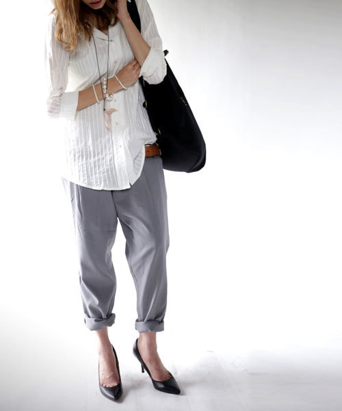 antiqua（アンティカ）の「タックパンツ（その他パンツ・レディース・ブラック/カーキ/レンガ/グレー・FREE）」の9枚目の写真