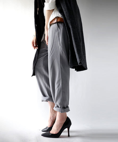 antiqua（アンティカ）の「タックパンツ（その他パンツ・レディース・ブラック/カーキ/レンガ/グレー・FREE）」の11枚目の写真