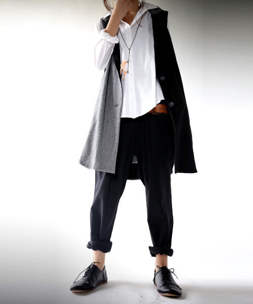 antiqua（アンティカ）の「タックパンツ（その他パンツ・レディース・ブラック/カーキ/レンガ/グレー・FREE）」の10枚目の写真