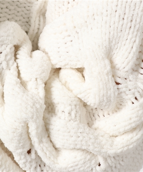 one after another NICE CLAUP（ワンアフターアナザーナイスクラップ）の「モールヤーンV開きニット（ニット/セーター・レディース・アイボリー/ピンク/ネイビー・FREE）」の10枚目の写真