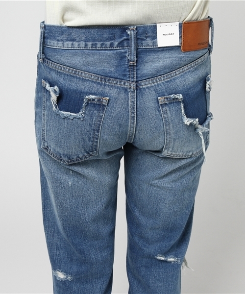 MOUSSY（マウジー）の「MV Roselle Tapered（デニムパンツ・レディース・ブルー・25inch/23inch/24inch/27inch/26inch）」の6枚目の写真