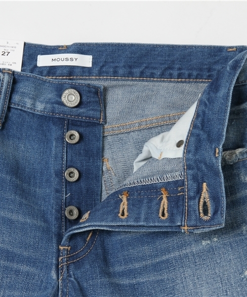MOUSSY（マウジー）の「MV Roselle Tapered（デニムパンツ・レディース・ブルー・25inch/23inch/24inch/27inch/26inch）」の9枚目の写真