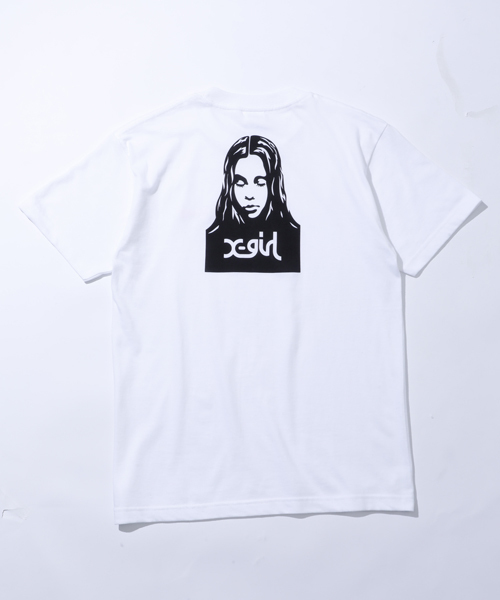 X-girl（エックスガール）の「FACE S/S TEE LIMITED（Tシャツ/カットソー・レディース・ホワイト/ブラック・2/1）」の8枚目の写真