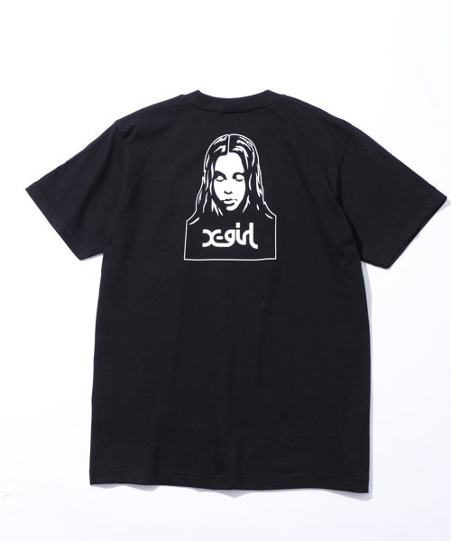 X-girl（エックスガール）の「FACE S/S TEE LIMITED（Tシャツ/カットソー・レディース・ホワイト/ブラック・2/1）」の10枚目の写真