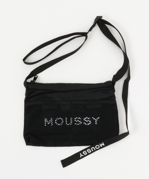 MOUSSY（マウジー）の「NYLON LOGO SACOCHE（ショルダーバッグ・レディース・ブラック/ホワイト・FREE）」の2枚目の写真