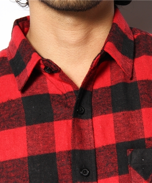 WEGO(ウィゴー)の「ブロックチェックネルLSシャツ(シャツ/ブラウス・メンズ・ホワイト/ブラウン/グリーン/ブルー/レッド・MEDIUM/LARGE)」の8枚目の写真