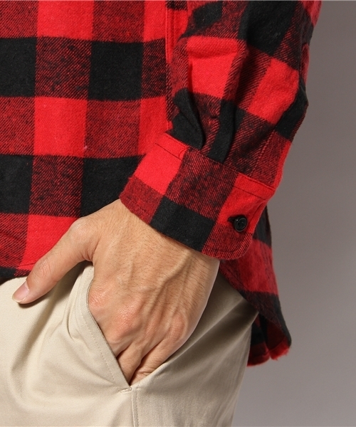 WEGO(ウィゴー)の「ブロックチェックネルLSシャツ(シャツ/ブラウス・メンズ・ホワイト/ブラウン/グリーン/ブルー/レッド・MEDIUM/LARGE)」の9枚目の写真