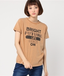 CUBE SUGAR | 20/-OE天竺 "BRIGHT FUTURE"パウダー加工クルーTシャツ(Tシャツ/カットソー)