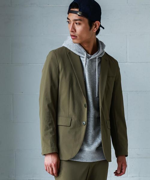 green label relaxing（グリーンレーベルリラクシング）の「【WEB限定】 CM★★ ナイロン ポリウレタン 2B M68 ジャケット ＜機能性生地＞ ◆（テーラードジャケット・メンズ・ブラック/オリーブ・MEDIUM/X-LARGE/LARGE/X-SMALL/SMALL）」の2枚目の写真