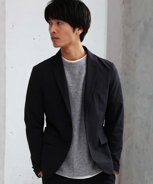 green label relaxing（グリーンレーベルリラクシング）の「【WEB限定】 CM★★ ナイロン ポリウレタン 2B M68 ジャケット ＜機能性生地＞ ◆（テーラードジャケット・メンズ・ブラック/オリーブ・MEDIUM/X-LARGE/LARGE/X-SMALL/SMALL）」の5枚目の写真