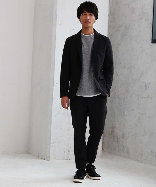 green label relaxing（グリーンレーベルリラクシング）の「【WEB限定】 CM★★ ナイロン ポリウレタン 2B M68 ジャケット ＜機能性生地＞ ◆（テーラードジャケット・メンズ・ブラック/オリーブ・MEDIUM/X-LARGE/LARGE/X-SMALL/SMALL）」の6枚目の写真