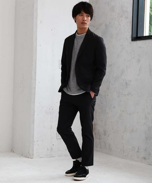 green label relaxing（グリーンレーベルリラクシング）の「【WEB限定】 CM★★ ナイロン ポリウレタン 2B M68 ジャケット ＜機能性生地＞ ◆（テーラードジャケット・メンズ・ブラック/オリーブ・MEDIUM/X-LARGE/LARGE/X-SMALL/SMALL）」の7枚目の写真