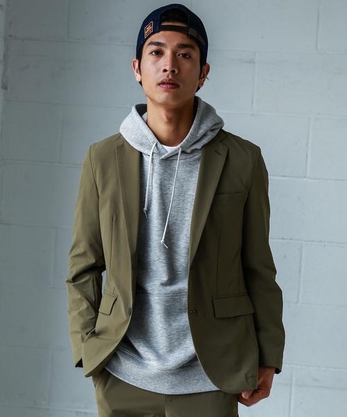 green label relaxing（グリーンレーベルリラクシング）の「【WEB限定】 CM★★ ナイロン ポリウレタン 2B M68 ジャケット ＜機能性生地＞ ◆（テーラードジャケット・メンズ・ブラック/オリーブ・MEDIUM/X-LARGE/LARGE/X-SMALL/SMALL）」の17枚目の写真