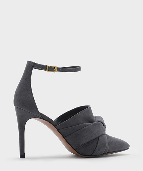 CHARLES & KEITH(チャールズ & キース)の「ノットヒール / KNOTTED HEELS(パンプス・レディース・グレー/ブラック/チャコールグレー・23cm/22.5cm/23.5cm/24.5cm/25cm)」の3枚目の写真